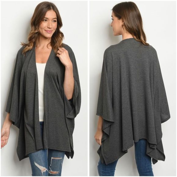 LilyandGypsy Sweaters - 🆕Oversized kimono cardigan in charcoal grey